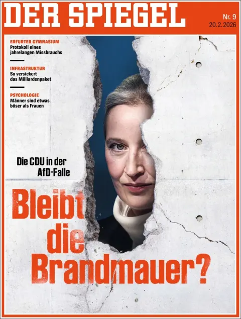 Portada de Der Spiegel del viernes, 20 de febrero de 2026