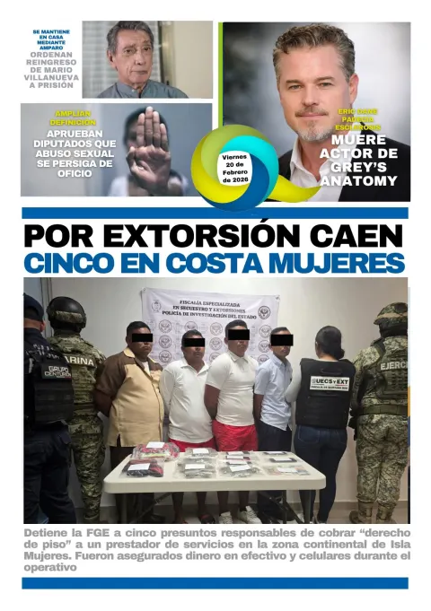 Portada de El Quintana Roo (contraportada) del 2026-02-20
