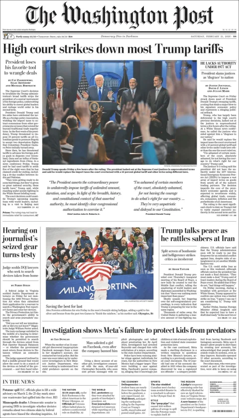 Portada de The Washington Post