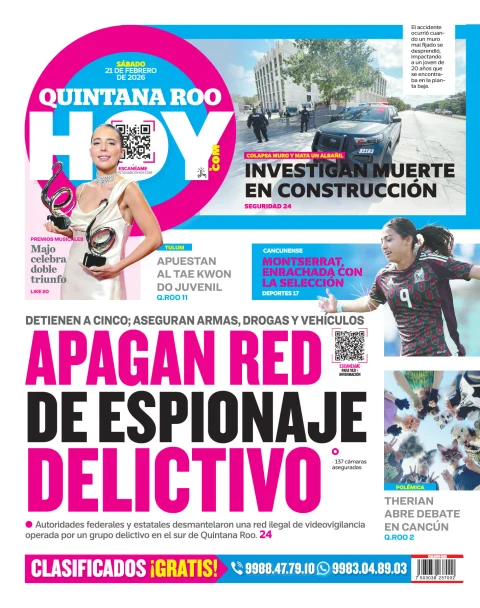 Portada de Quintana Roo Hoy (contraportada)