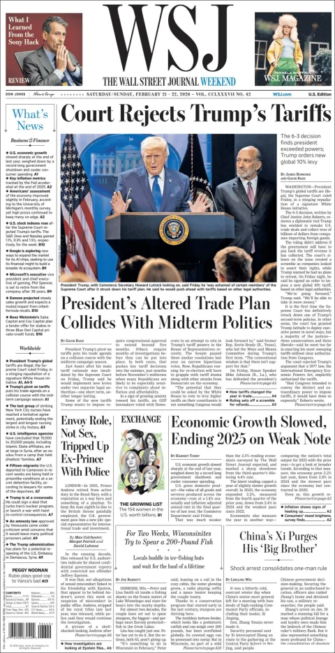 Portada de The Wall Street Journal