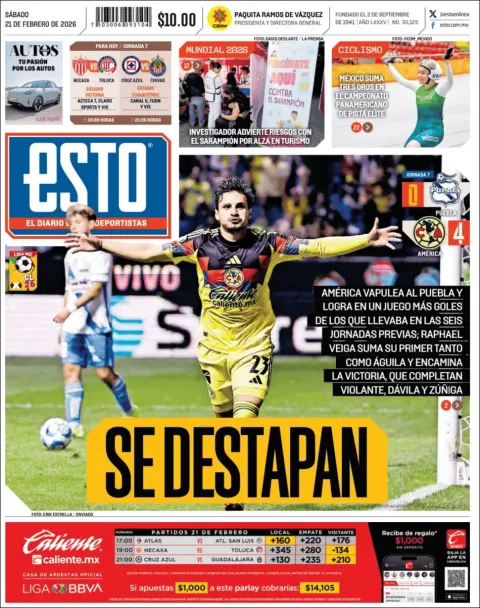 Portada de Esto del sábado, 21 de febrero de 2026