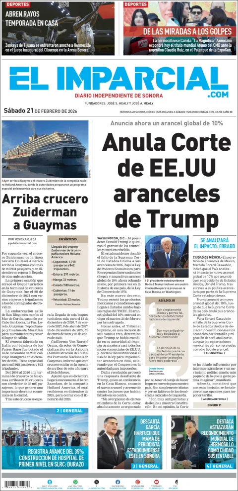 Portada de El Imparcial