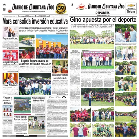 Portada de Diario de Quintana Roo (portada)