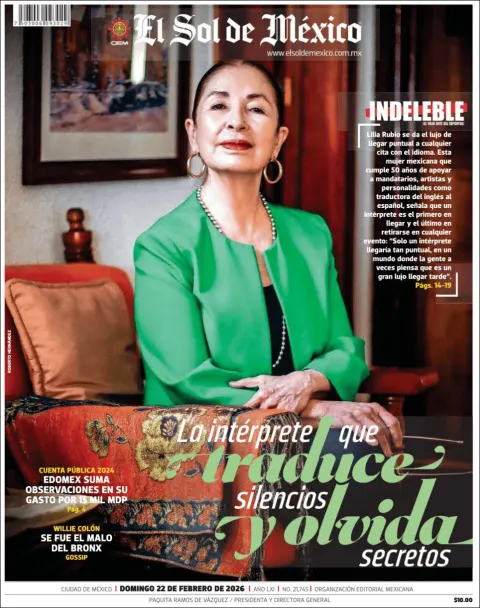 Portada de El Sol de Mexico