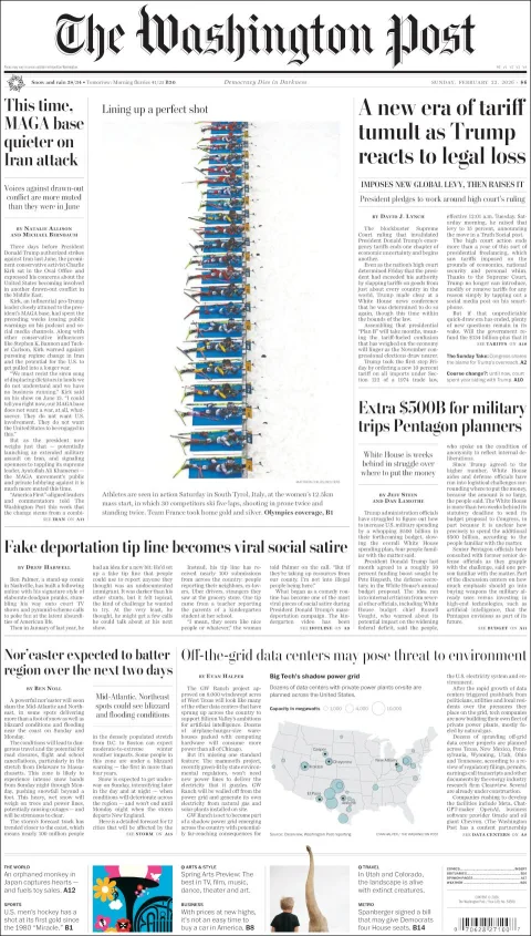 Portada de The Washington Post