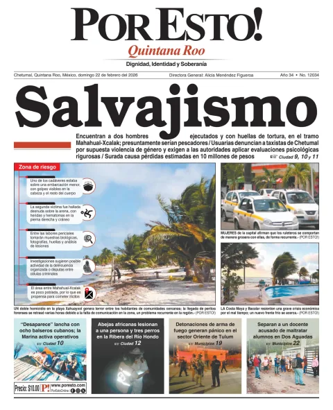 Portada de Por Esto (quintana Roo Chetumal)