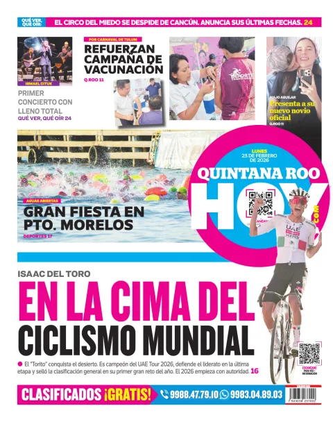 Portada de Quintana Roo Hoy (contraportada)