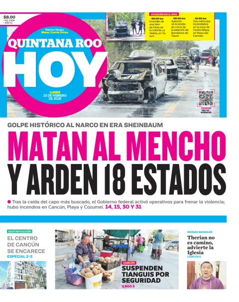 Portada de Quintana Roo Hoy (portada)