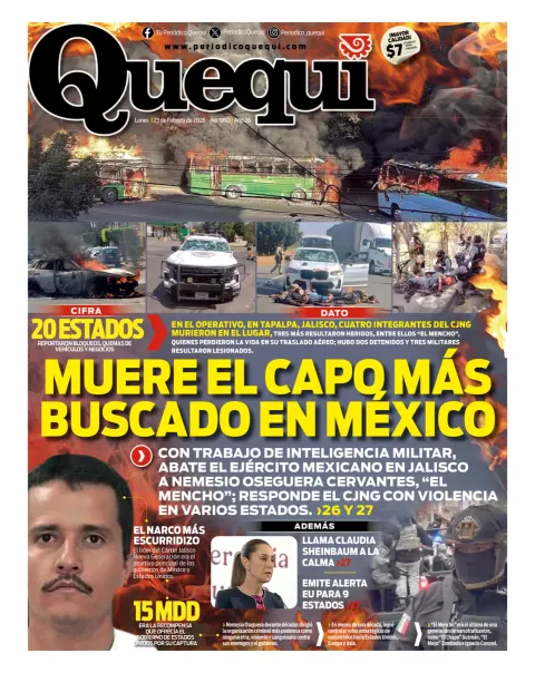 Portada de Quequi del lunes, 23 de febrero de 2026