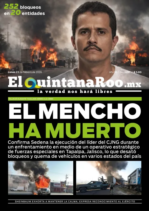 Portada de El Quintana Roo (portada) del lunes, 23 de febrero de 2026