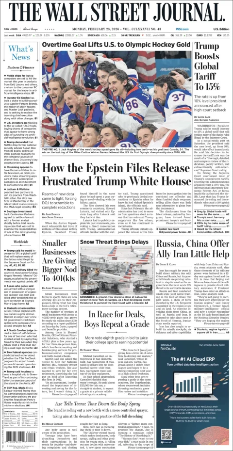 Portada de The Wall Street Journal