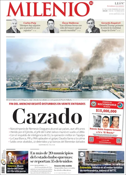 Portada de Milenio Leon del lunes, 23 de febrero de 2026