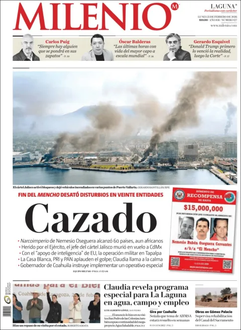Portada de Milenio Laguna del lunes, 23 de febrero de 2026