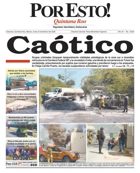 Portada de Por Esto (quintana Roo Chetumal)