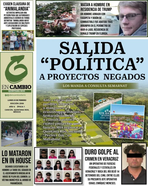 Portada de En Cambio - Quintana Roo (contraportada) del lunes, 23 de febrero de 2026