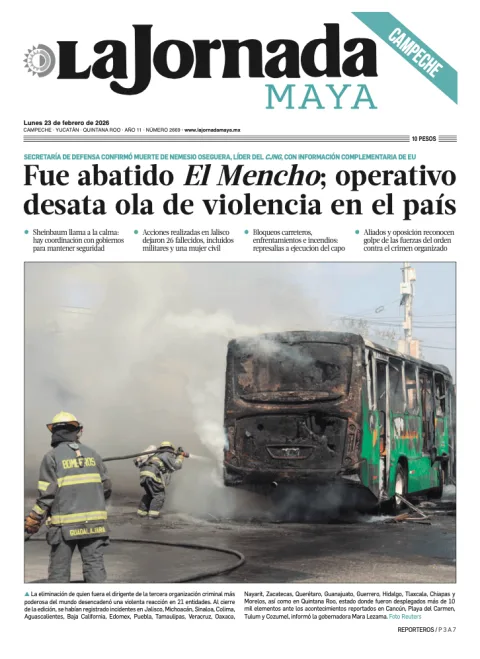 Portada de La Jornada Maya Campeche del lunes, 23 de febrero de 2026
