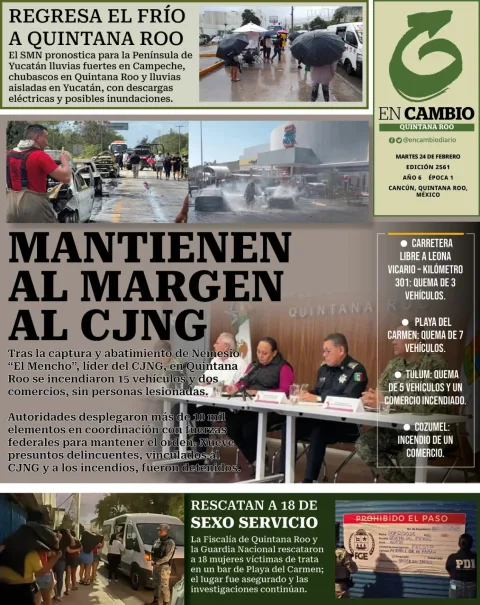 Portada de En Cambio - Quintana Roo (portada) del martes, 24 de febrero de 2026