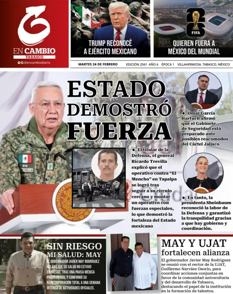 Portada de En Cambio - Tabasco (contraportada) del martes, 24 de febrero de 2026