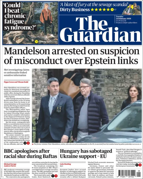 Portada de The Guardian (reino Unido) del martes, 24 de febrero de 2026
