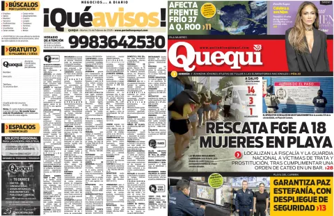 Portada de Quequi (contraportada) del jueves, 26 de febrero de 2026
