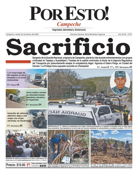 Portada de Por Esto (campeche) del martes, 24 de febrero de 2026