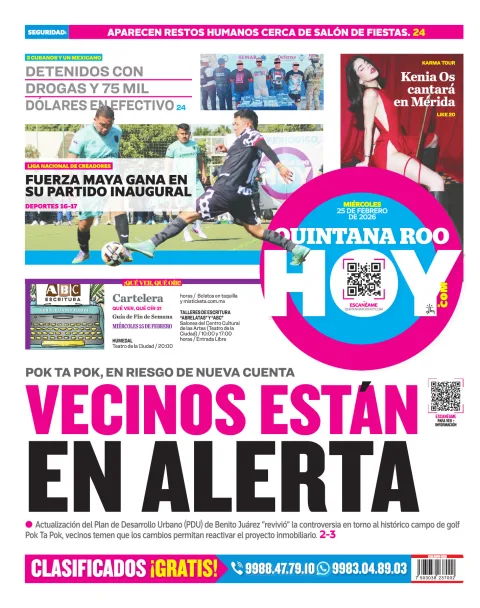 Portada de Quintana Roo Hoy (contraportada)