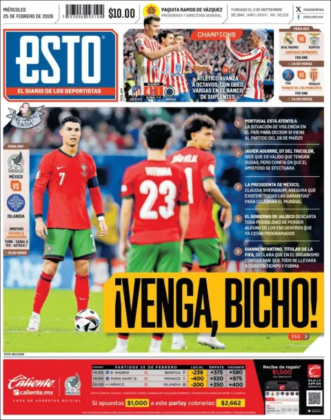 Portada de Esto del miércoles, 25 de febrero de 2026