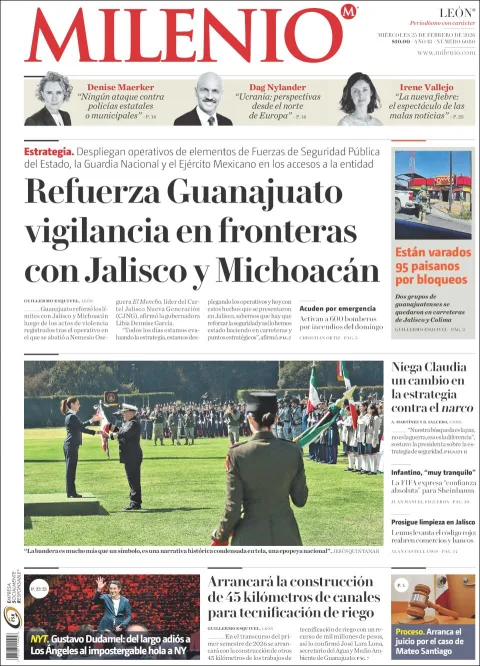 Portada de Milenio Leon del miércoles, 25 de febrero de 2026