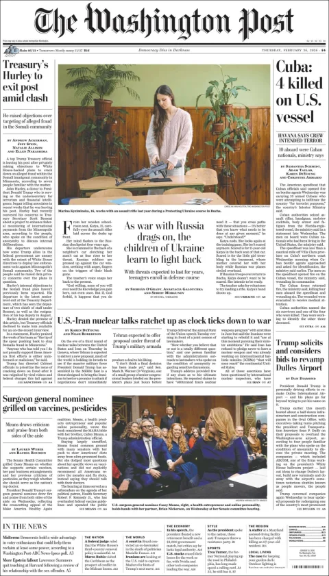 Portada de The Washington Post