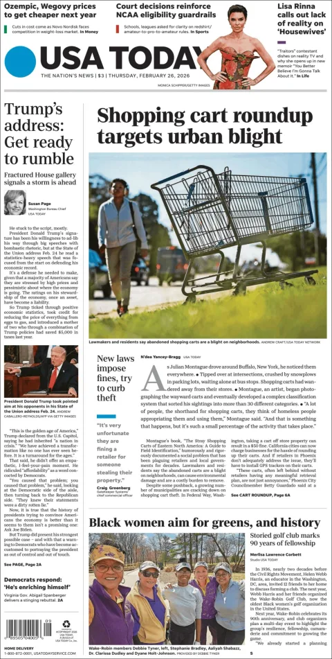 Portada de Usa Today