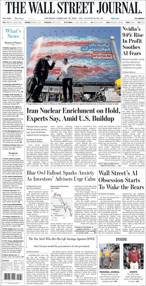 Portada de The Wall Street Journal