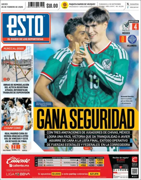 Portada de Esto del jueves, 26 de febrero de 2026