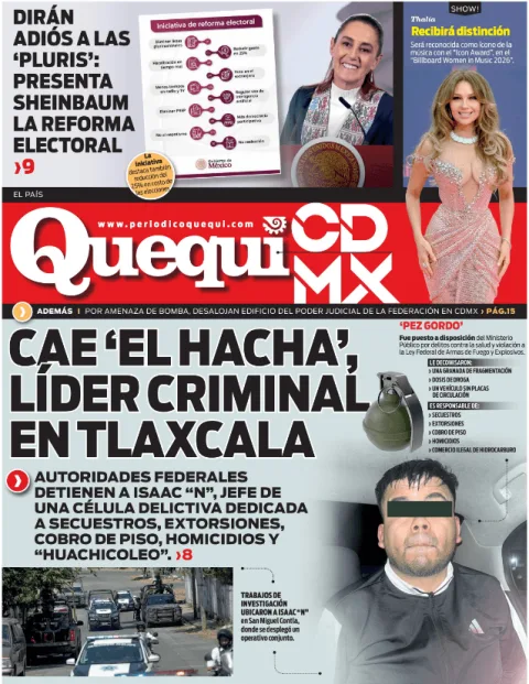Portada de Quequi CDMX (contraportada) del jueves, 26 de febrero de 2026