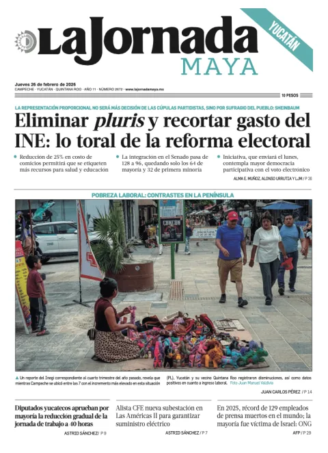 Portada de La Jornada Maya Yucatán del jueves, 26 de febrero de 2026