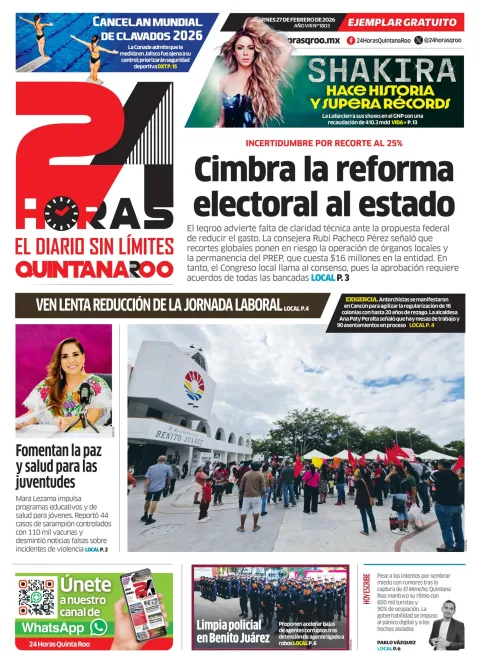 Portada de 24 Horas Quintana Roo