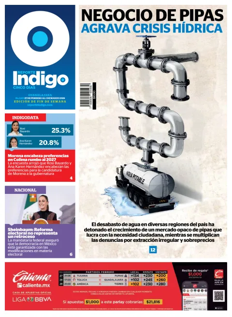 Portada de Reporte Indigo Guadalajara del viernes, 27 de febrero de 2026