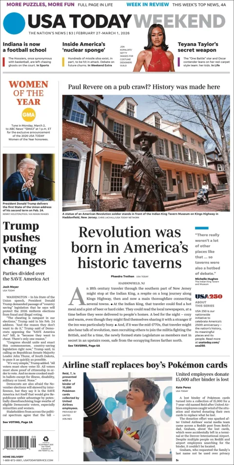 Portada de Usa Today