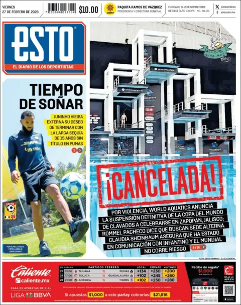 Portada de Esto del viernes, 27 de febrero de 2026