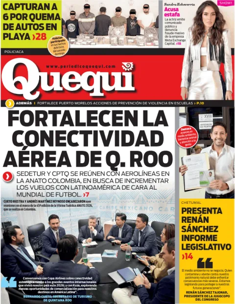 Portada de Quequi (contraportada) del viernes, 27 de febrero de 2026