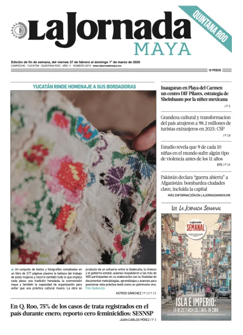 Portada de La Jornada Maya Quintana Roo del viernes, 27 de febrero de 2026