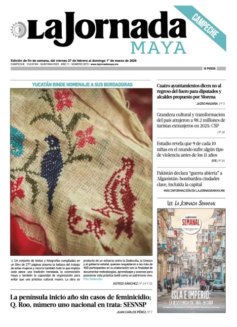 Portada de La Jornada Maya Campeche del viernes, 27 de febrero de 2026