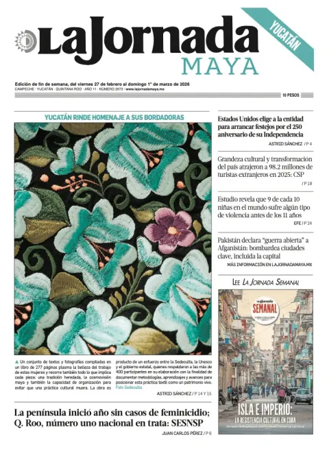 Portada de La Jornada Maya Yucatán del viernes, 27 de febrero de 2026