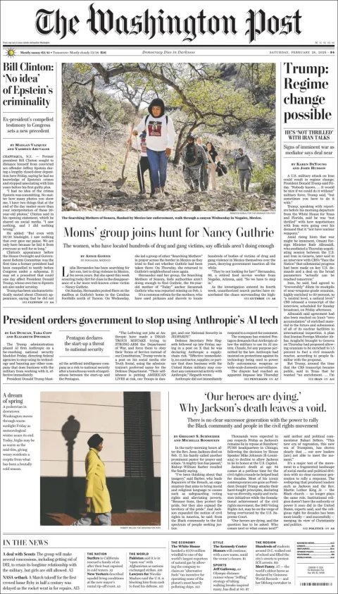 Portada de The Washington Post