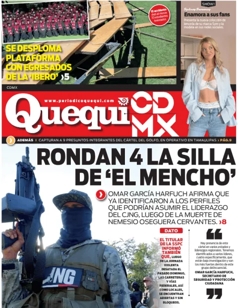 Portada de Quequi CDMX (contraportada) del sábado, 28 de febrero de 2026