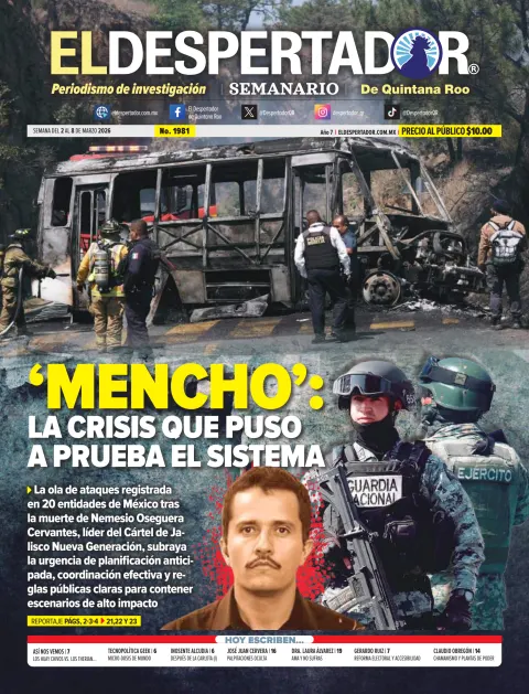 Portada de El Despertador de Quintana Roo del lunes, 2 de marzo de 2026