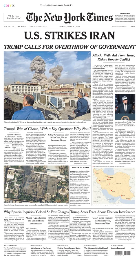 Portada de The New York Times (national)