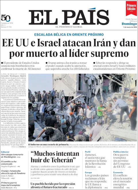 Portada de El Pais