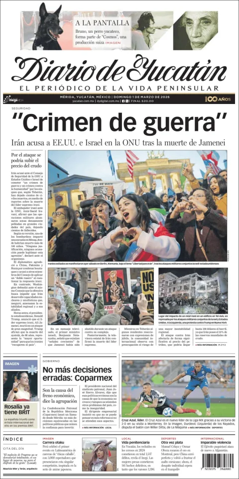 Portada de Diario de Yucatán
