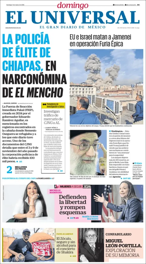 Portada de El Universal